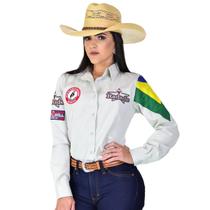 Camisa Country Radade Manga Longa Rodeio Cowboy Feminina