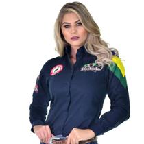 Camisa Country Radade Manga Longa Rodeio Cowboy Feminina