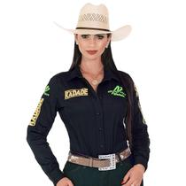 Camisa Country Radade Manga Longa Rodeio Cowboy Feminina