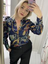 Camisa crepe manga longa