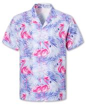 Camisa Cromoncent Boys Hawaiian de manga curta Aloha Flamingo 5-6Y Camisa Cromoncent Boys Hawaiian de manga curta Aloha Flamingo 5-6Y