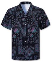 Camisa Cromoncent Boys Hawaiian de manga curta Aloha Neon preta 5-6Y