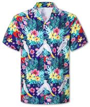 Camisa Cromoncent Boys Hawaiian de manga curta Aloha Purple 9-10Y Camisa Cromoncent Boys Hawaiian de manga curta Aloha Purple 9-10Y