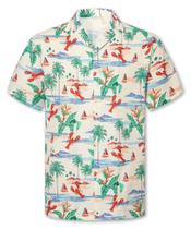 Camisa Cromoncent Boys Hawaiian de manga curta Beach 5-6Y bege