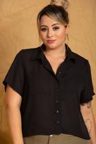 Camisa Cropped Black Plus Size