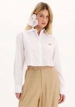 Camisa Cropped De Mangas Longas Com Aplique Frontal Lança Perfume Ref 502CA001416