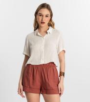 Camisa Cropped Feminina Básica Select Branco