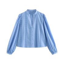 Camisa Cropped Feminina Branca Com Mangas Bufantes E Detalhes Em Renda, Top Elegante Com Bordado Camisa Cropped Feminina Branca Com Mangas Bufantes E Detalhes Em Renda, Top Elegante Com Bordado