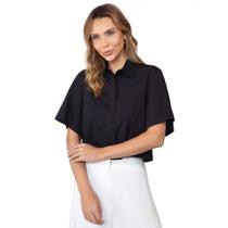 Camisa Cropped Feminino Milani Kate Preto