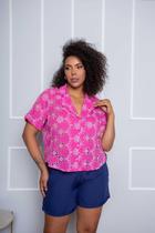 Camisa Cropped Laíse Plus Size Rosa Camisa Cropped Laíse Plus Size Rosa