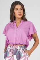 Camisa Cropped PKS Viscose Lilás
