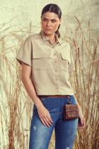 Camisa CROPPED SAFARI FM AZUL BLUES
