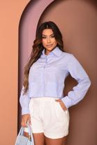 Camisa cropped tricoline Camisa cropped tricoline