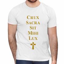 Camisa Crux Sacra Sit Mihi Lux São Bento Cruz - Web Print Estamparia