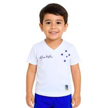 Camisa Cruzeiro Infantil Branca Retrô Dirceu Lopes Oficial Camisa Cruzeiro Infantil Branca Retrô Dirceu Lopes Oficial