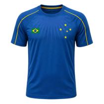 Camisa Cruzeiro Raglan Brasil Estrelas Azul - Masculino Tamanho:XGCor:Azul Camisa Cruzeiro Raglan Brasil Estrelas Azul - Masculino Tamanho:XGCor:Azul