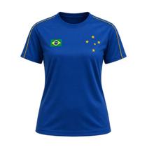 Camisa Cruzeiro Reluz Especial Brasil Azul - Feminino Tamanho:GCor:Azul Camisa Cruzeiro Reluz Especial Brasil Azul - Feminino Tamanho:GCor:Azul