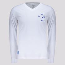Camisa Cruzeiro Retrô 1976 Manga Longa Branca