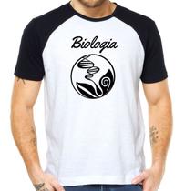Camisa curso biologia faculdade biólogo camiseta raglan