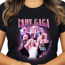 Camisa da Cantora Lady Gaga Arte Top Personalizada Unissex Camiseta