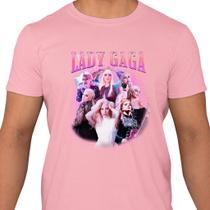 Camisa da Cantora Lady Gaga Arte Top Personalizada Unissex Camiseta