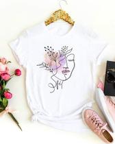 Camisa Da Mulher Rosto E Flor