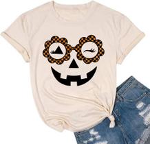 Camisa de abóbora de Halloween Ymoshoe Funny Jack-O-Lantern XL Bege
