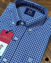 CAMISA DE ALGODAO XADREZ AZUL TEXAS HEAD TAM gg