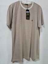 camisa de Algoodao masculina, Baú Modas cor marrom listrado tamanho G