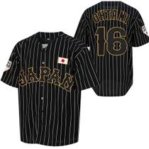 Camisa de beisebol BRFOX Ohtani 16 Japan costurada para homens