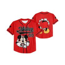 Camisa De Beisebol Com Estampa Dos Amigos Do Mickey Para Crianças, Jovens E Adultos, Disney, Manga Camisa De Beisebol Com Estampa Dos Amigos Do Mickey Para Crianças, Jovens E Adultos, Disney, Manga