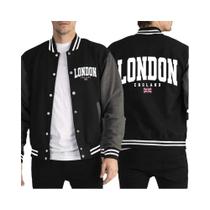 Camisa De Beisebol Retro Com Bandeira De Londres, Inglaterra, Estilo Casual Solto, Jaqueta Unissex