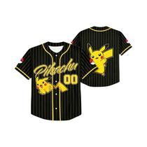 Camisa De Beisebol Retro Oversized Pikachu Para Homens, Impressão 3D, Camiseta Unissex De Verão Para Camisa De Beisebol Retro Oversized Pikachu Para Homens, Impressão 3D, Camiseta Unissex De Verão Para
