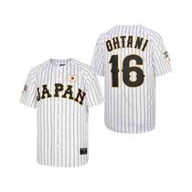 Camisa De Beisebol Samurai Com Listras Brancas E Pretas Japão 16 OHTANI Roupas Esportivas De Alta Camisa De Beisebol Samurai Com Listras Brancas E Pretas Japão 16 OHTANI Roupas Esportivas De Alta