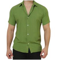 Camisa De Botão Masculina Manga Curta Social Verão Slim Camisa De Botão Masculina Manga Curta Social Verão Slim