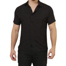 Camisa De Botão Masculina Manga Curta Social Verão Slim