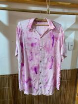 Camisa de botão patchwork Camisa de botão patchwork