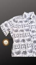 Camisa de Botão Unissex Frida Kahlo Minimalista