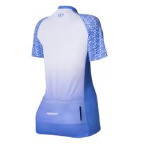 Camisa de Ciclismo Bike Pedal Stages Race Atrio Feminina Branco e Azul Tamanho PP VB046