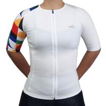 Camisa de Ciclismo Camiseta UV50+ Unissex WV Team Ultra Branco