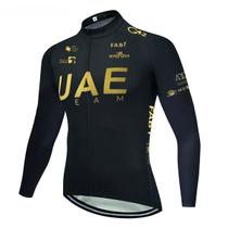 Camisa de Ciclismo da Equipe dos Emirados Árabes Unidos 2024 - Manga Longa e Respirável Camisa de Ciclismo da Equipe dos Emirados Árabes Unidos 2024 - Manga Longa e Respirável