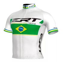 Camisa de ciclismo ert new elite racing campeão brasileiro branca
