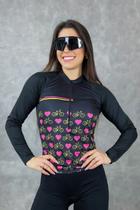 Camisa de Ciclismo Feminina Manga Longa Pro Slim Proteção Solar Bike