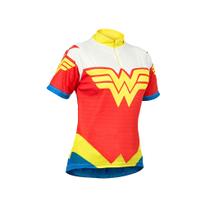 Camisa de Ciclismo Feminina Mulher Maravilha MTB Speed Manga Curta para corrida