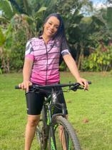 Camisa de Ciclismo feminina Rosa modelo OVER RISE AKALA