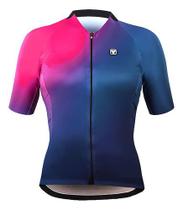 Camisa De Ciclismo Free Force Start All Fit Fem Azul E Rosa
