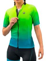 Camisa De Ciclismo Free Force Start All Fit Fem Verde E Amar