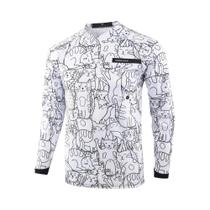 Camisa De Ciclismo Masculina Branca E Preta MTB De Manga Longa Respirável Para Verão Downhill Camisa De Ciclismo Masculina Branca E Preta MTB De Manga Longa Respirável Para Verão Downhill