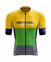 Camisa de Ciclismo Masculina Brasil Estrelas (Way Premium)