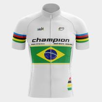 Camisa de Ciclismo Masculina Champion Brasil Way Premium Manga Curta Bolsos Traseiros Mtb Cicloturismo